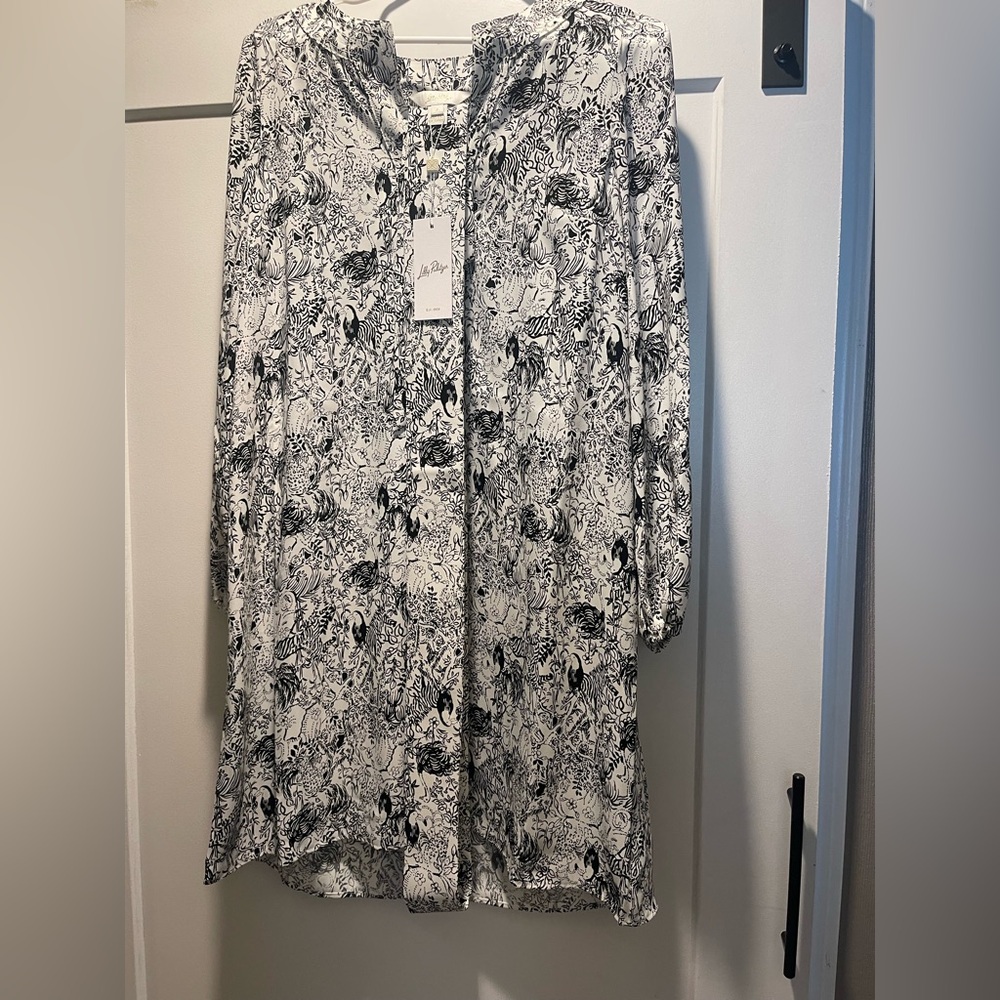 Lilly Pulitzer Black and White Floral Dress